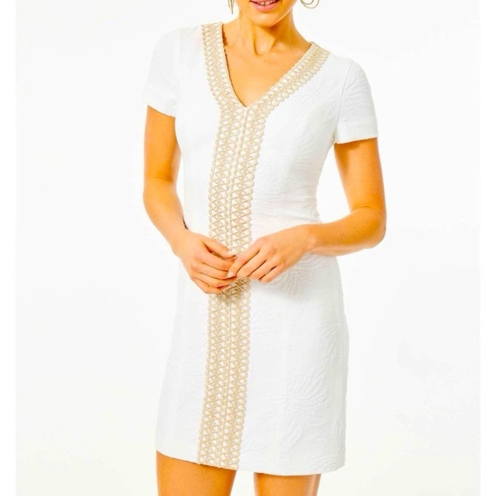 NWT Lilly Pulitzer Arie Stretch Shift Dress in Resort White